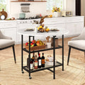 Folding Round Dining Table with Lockable Wheels-White - White - Dining Tables