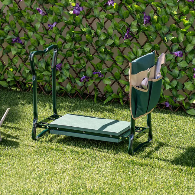 Folding Sturdy Garden Kneeler Pad and Cushion Seat - Green - Garden Tools