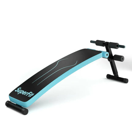 Folding Weight Bench Adjustable Sit-up Board Workout Slant Bench-Blue - Blue - Benches Racks & Bars