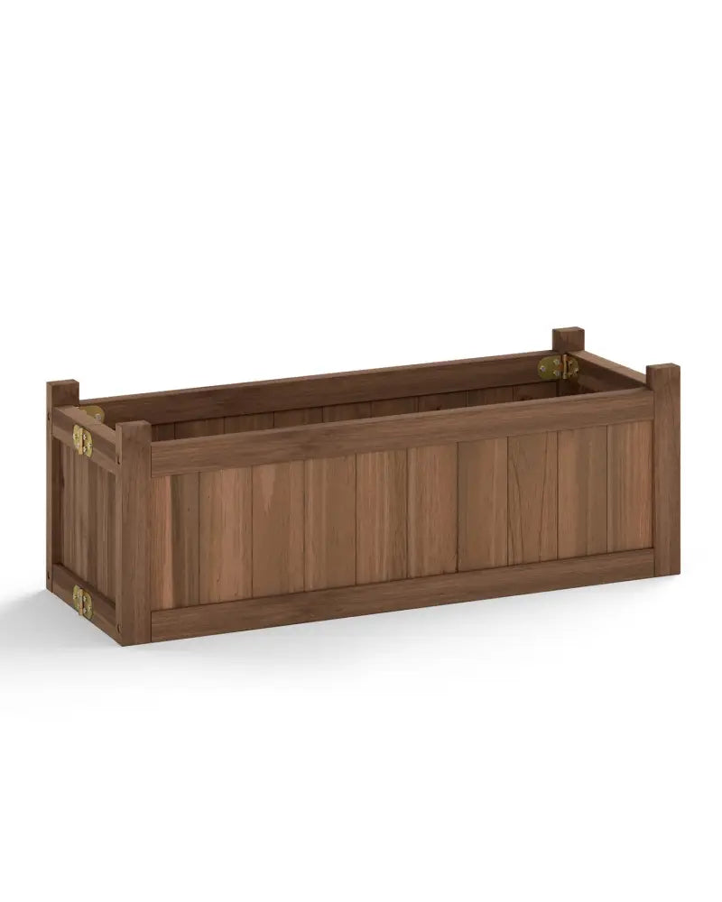 Folding Wooden Raised Garden Bed with Removable Bottom-Brown - Brown - Raised Garden Beds
