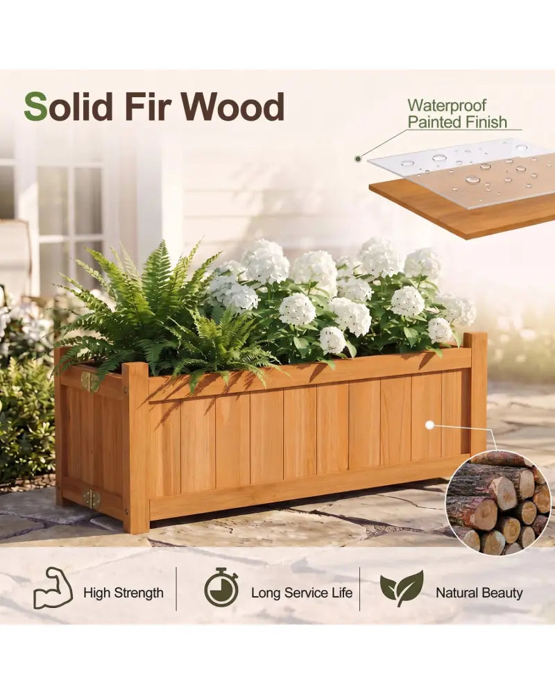 Folding Wooden Raised Garden Bed with Removable Bottom-Orange - Orange - Raised Garden Beds