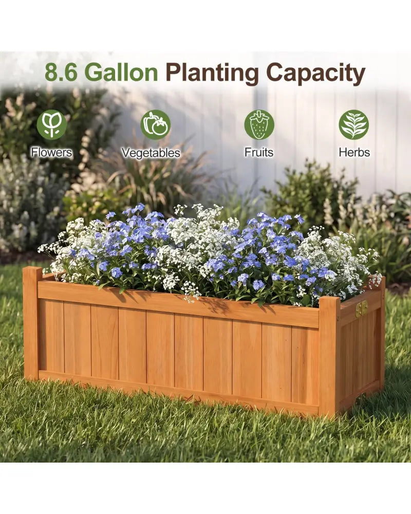 Folding Wooden Raised Garden Bed with Removable Bottom-Orange - Orange - Raised Garden Beds
