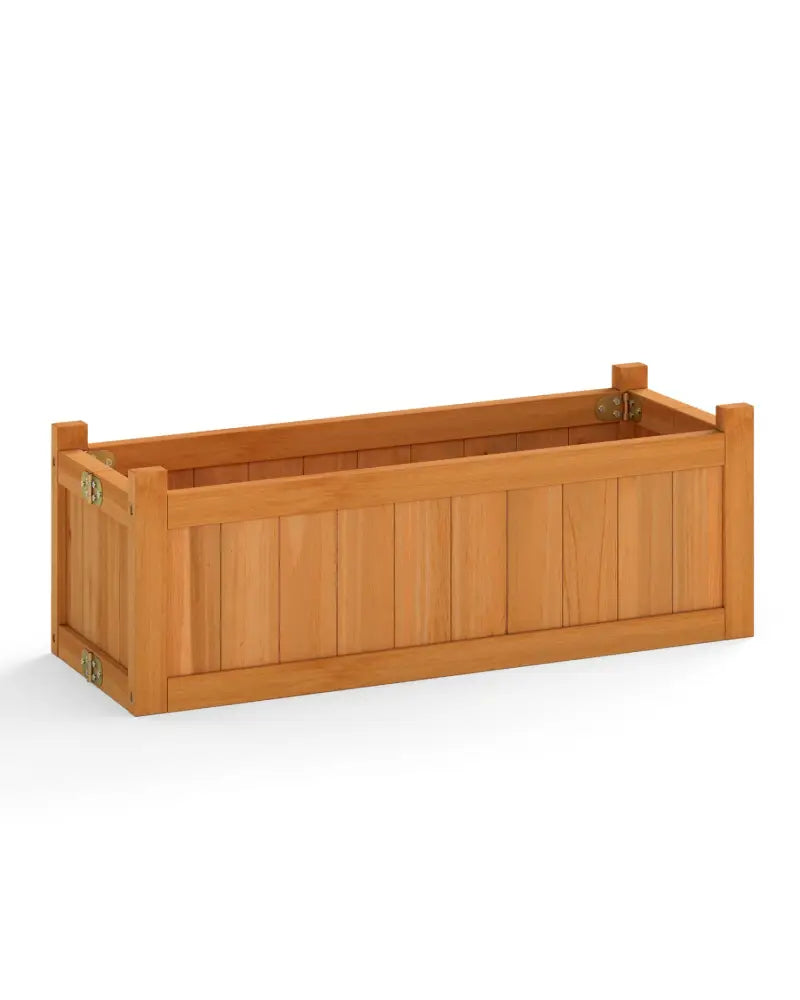 Folding Wooden Raised Garden Bed with Removable Bottom-Orange - Orange - Raised Garden Beds