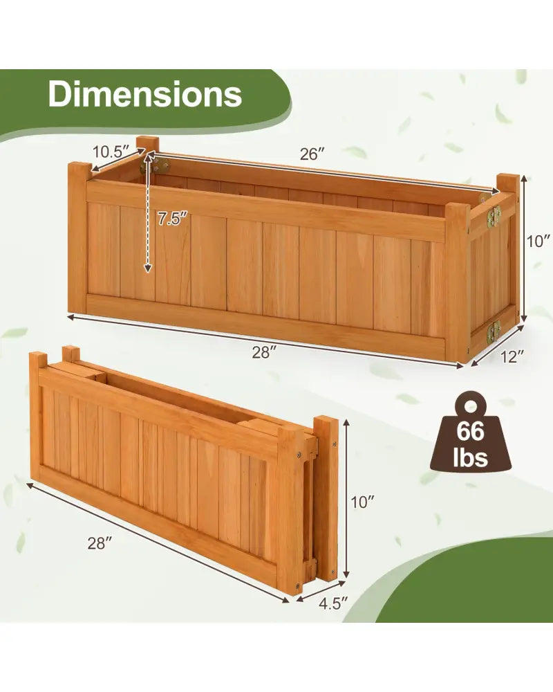 Folding Wooden Raised Garden Bed with Removable Bottom-Orange - Orange - Raised Garden Beds