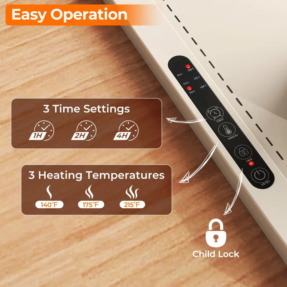 Food Warming Mat Rollable and Portable Electric Warming Tray with Fasting Heating-Beige - Beige - Food Warmers & Burners