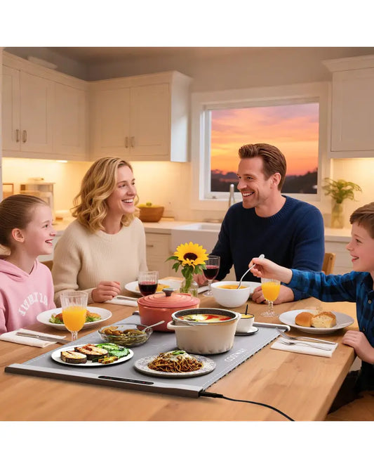 Food Warming Mat Rollable and Portable Electric Warming Tray with Fasting Heating-Gray - Gray - Food Warmers & Burners