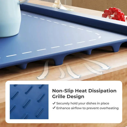 Food Warming Mat Rollable and Portable Electric Warming Tray with Fasting Heating-Blue Costway