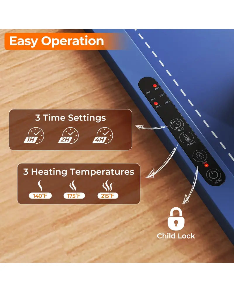 Food Warming Mat Rollable and Portable Electric Warming Tray with Fasting Heating-Blue - Blue - Food Warmers & Burners