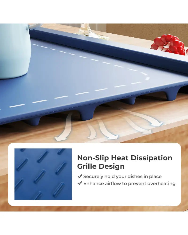 Food Warming Mat Rollable and Portable Electric Warming Tray with Fasting Heating-Blue - Blue - Food Warmers & Burners