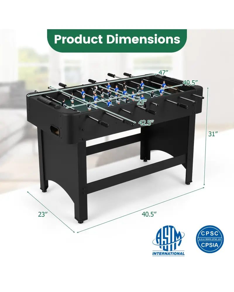 Foosball Table Competition Full Size Soccer Game Table with 22 Players-Black - Black - Game Room