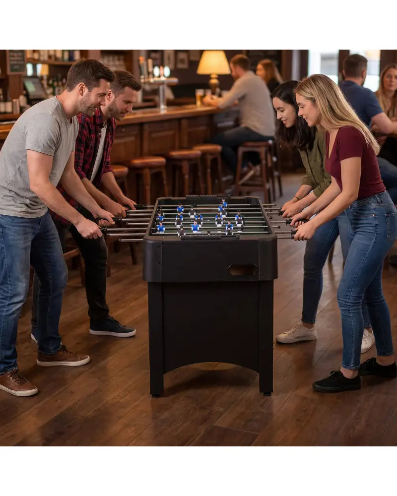 Foosball Table Competition Full Size Soccer Game Table with 22 Players-Black - Black - Game Room
