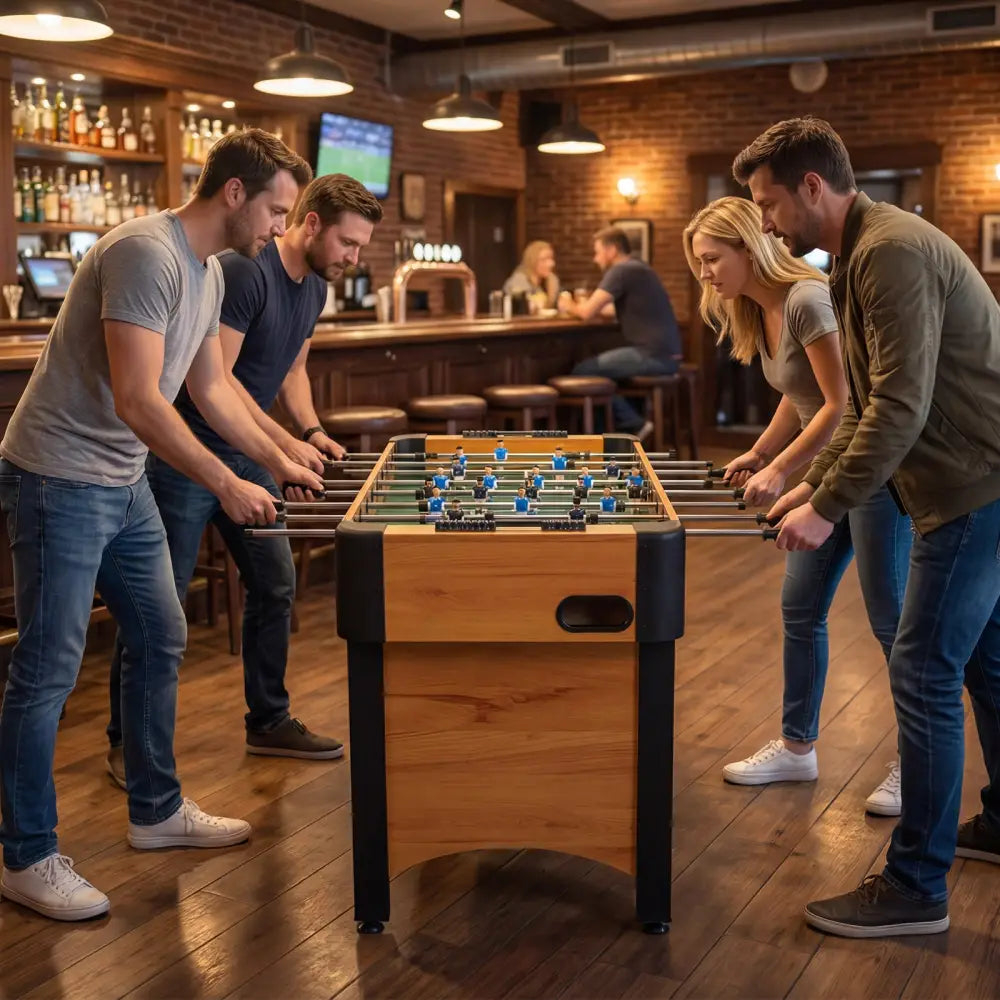 Foosball Table Competition Full Size Soccer Game Table with 22 Players-Natural - Natural - Game Room