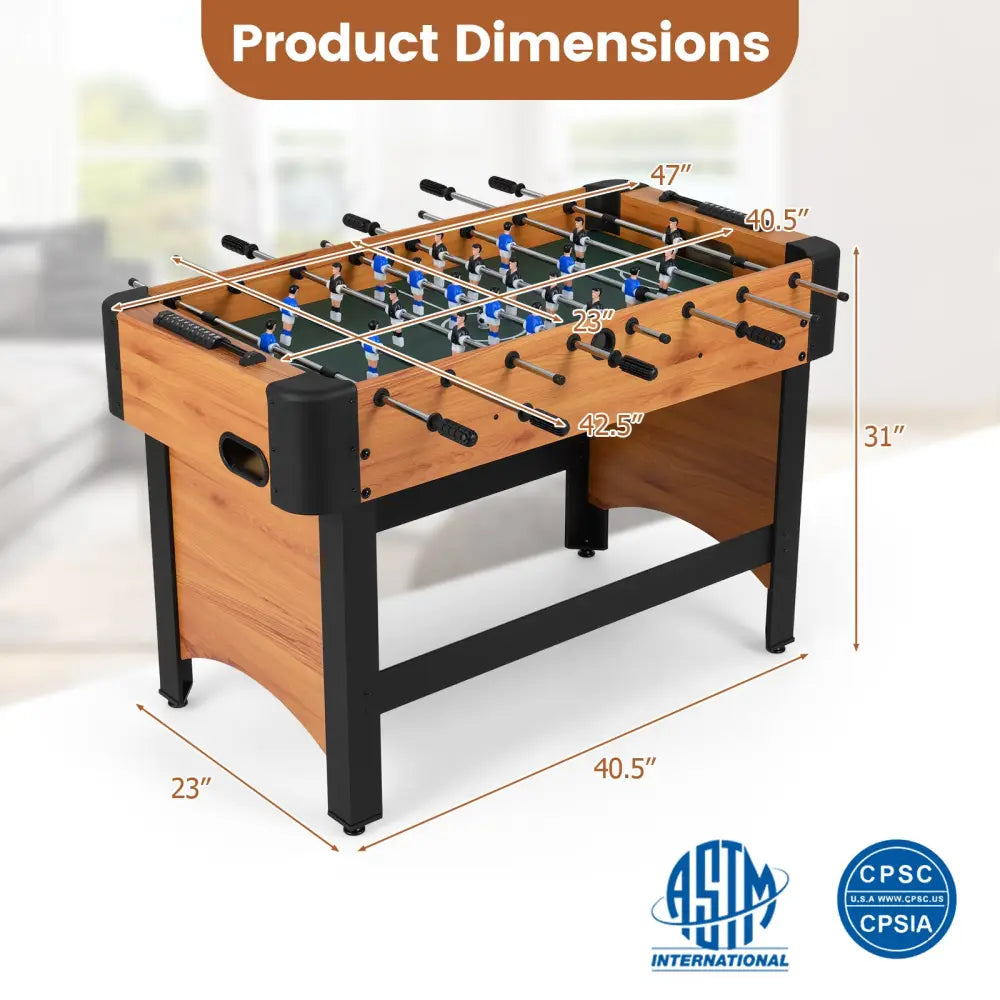 Foosball Table Competition Full Size Soccer Game Table with 22 Players-Natural - Natural - Game Room