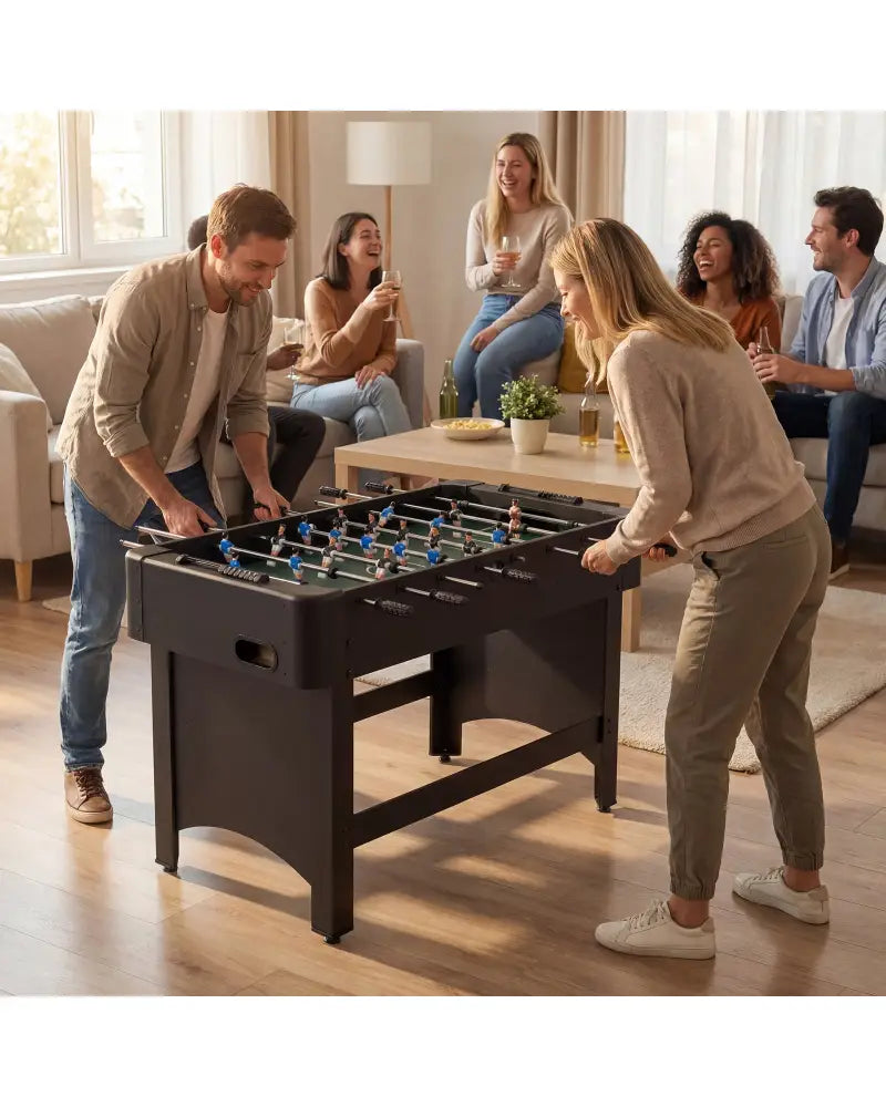 Foosball Table Competition Full Size Soccer Game Table with 22 Players-Black - Black - Game Room
