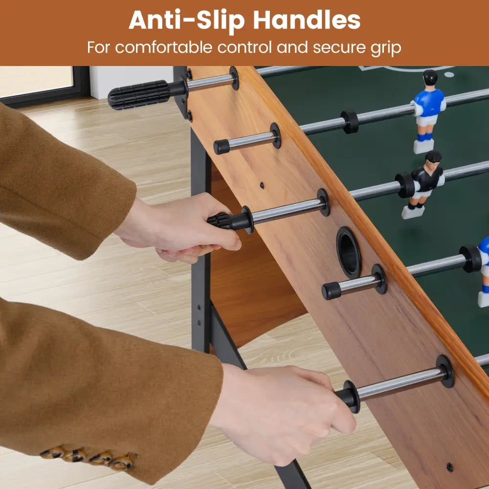 Foosball Table Competition Full Size Soccer Game Table with 22 Players-Natural - Natural - Game Room