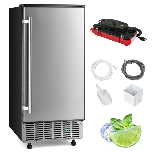 Free - Standing Built - In Undercounter Ice Maker - Silver - Oasis Home Essentials