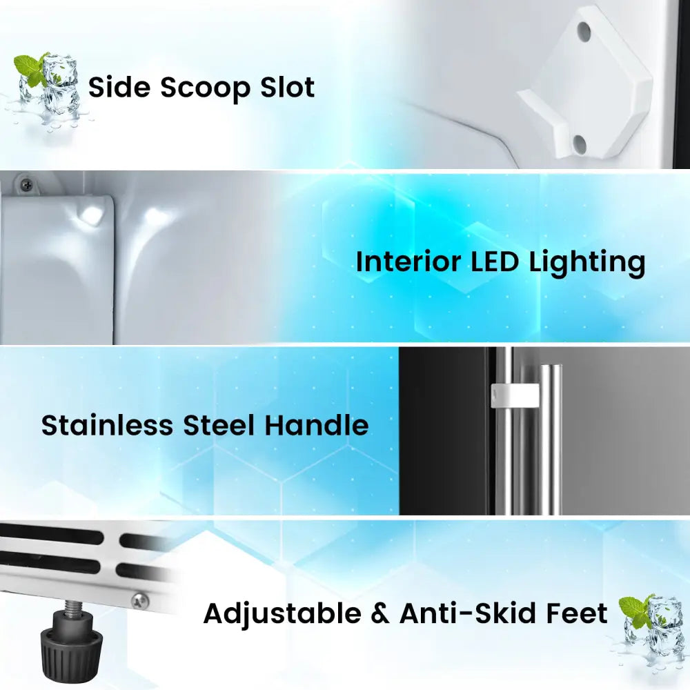 Free-Standing Built-In Undercounter Ice Maker-Silver - Silver - Ice Makers