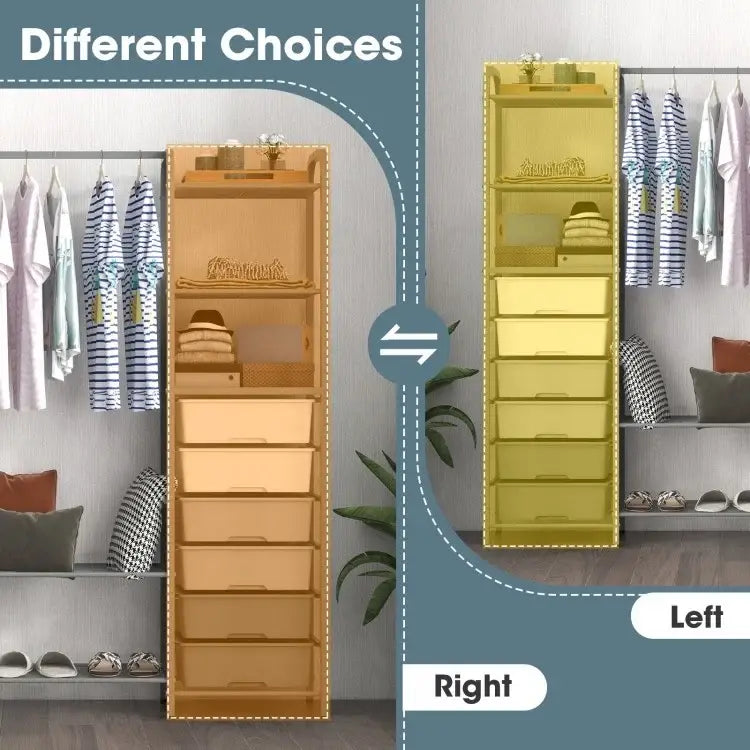Free Standing Closet Organizer with Removable Drawers and Shelves-Gray - Gray - Clothing & Closet Storage