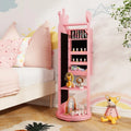 Free-Standing Full Length Mirror Kids Jewelry Armoire Cabinet-Pink - Pink - Kids Vanities