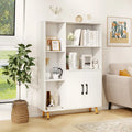 Free Standing Pantry Cabinet with 2 Door Cabinet and 5 Shelves - White - Bookcases