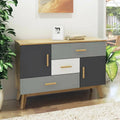 Free-standing Storage Floor Cabinet with 2 Doors and 3 Drawers - Natural - Cabinets & Chests