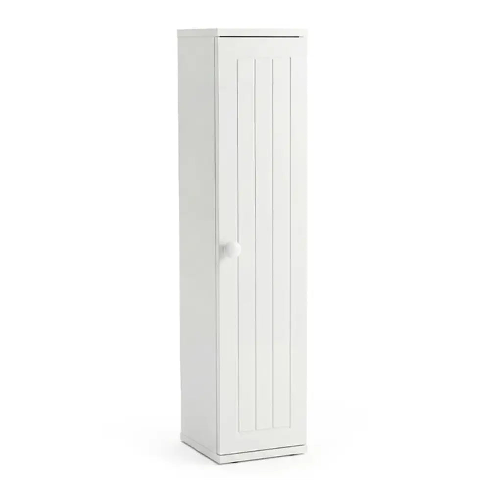 Free Standing Toilet Paper Holder with 4 Shelves and Top Slot for Bathroom-White - White - Floor Cabinets