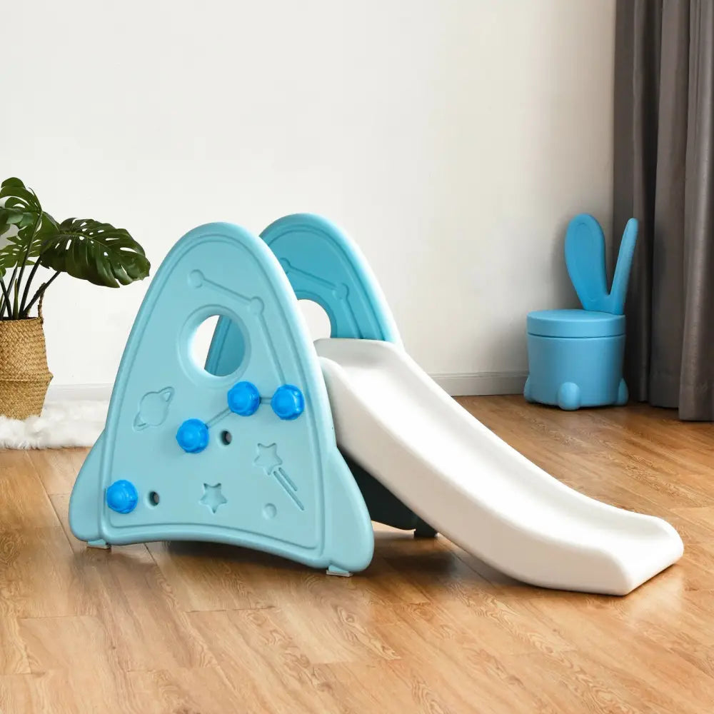 Freestanding Baby Slide Indoor First Play Climber Slide Set for Boys Girls-Blue - Blue - Climbers & Slides