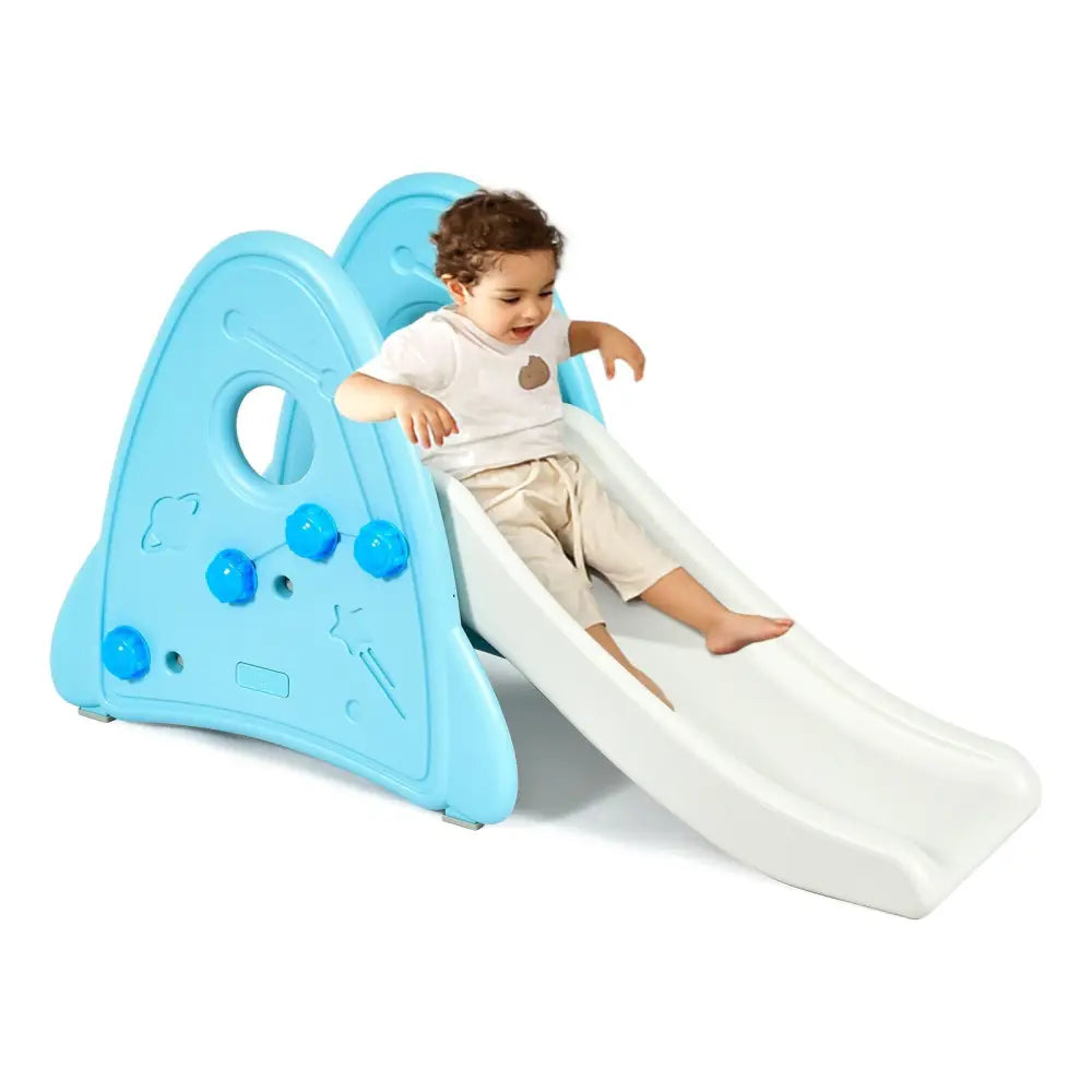 Freestanding Baby Slide Indoor First Play Climber Slide Set for Boys Girls-Blue - Blue - Climbers & Slides