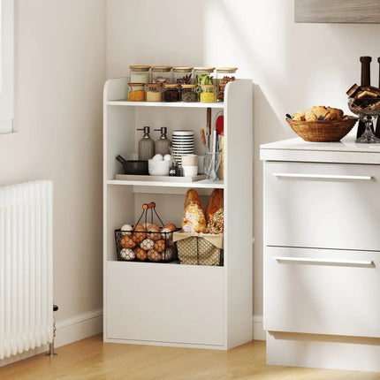 Freestanding Bookshelf with 3-Tier Open Shelf-White - White - Bookcases