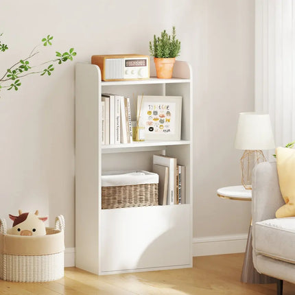 Freestanding Bookshelf with 3-Tier Open Shelf-White - White - Bookcases