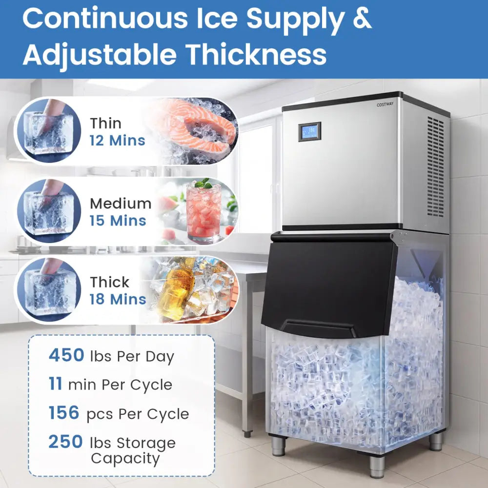 Freestanding Commercial Ice Maker 450 lbs/24H - Ice Makers