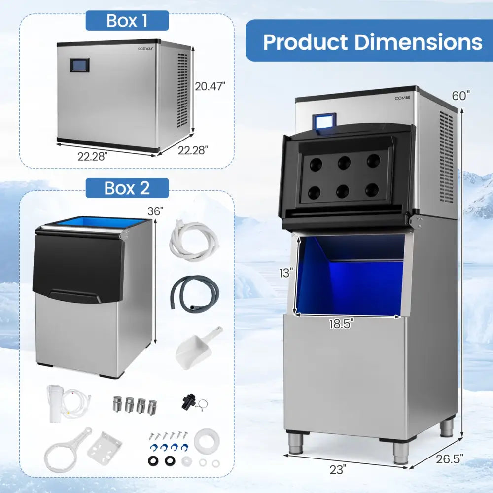 Freestanding Commercial Ice Maker 450 lbs/24H - Ice Makers