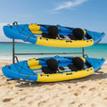 Freestanding Kayak Storage Rack with 6 Lockable Wheels-Black - Black - Surfing