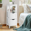 Freestanding Storage Cabinet with 2 Removable Drawers for Bathroom-White - White - Floor Cabinets