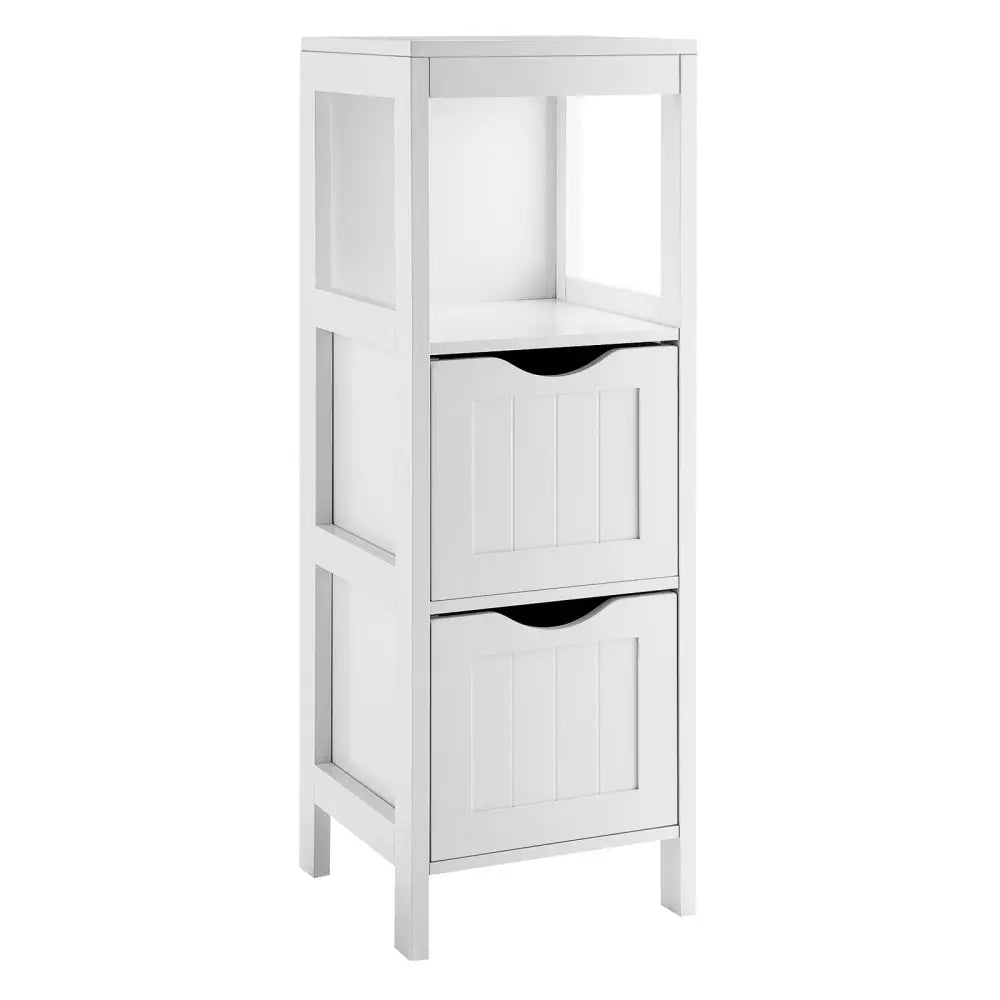 Freestanding Storage Cabinet with 2 Removable Drawers for Bathroom-White - White - Floor Cabinets