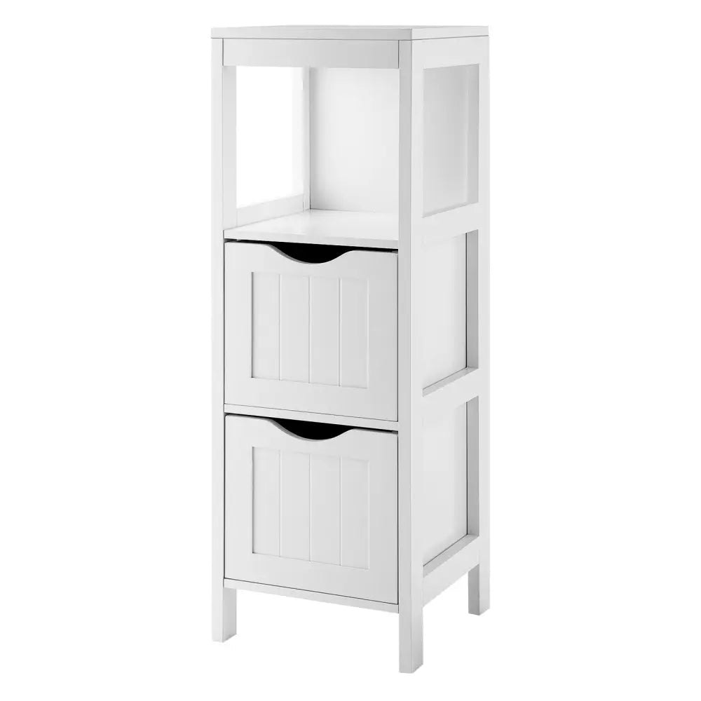 Freestanding Storage Cabinet with 2 Removable Drawers for Bathroom-White - White - Floor Cabinets