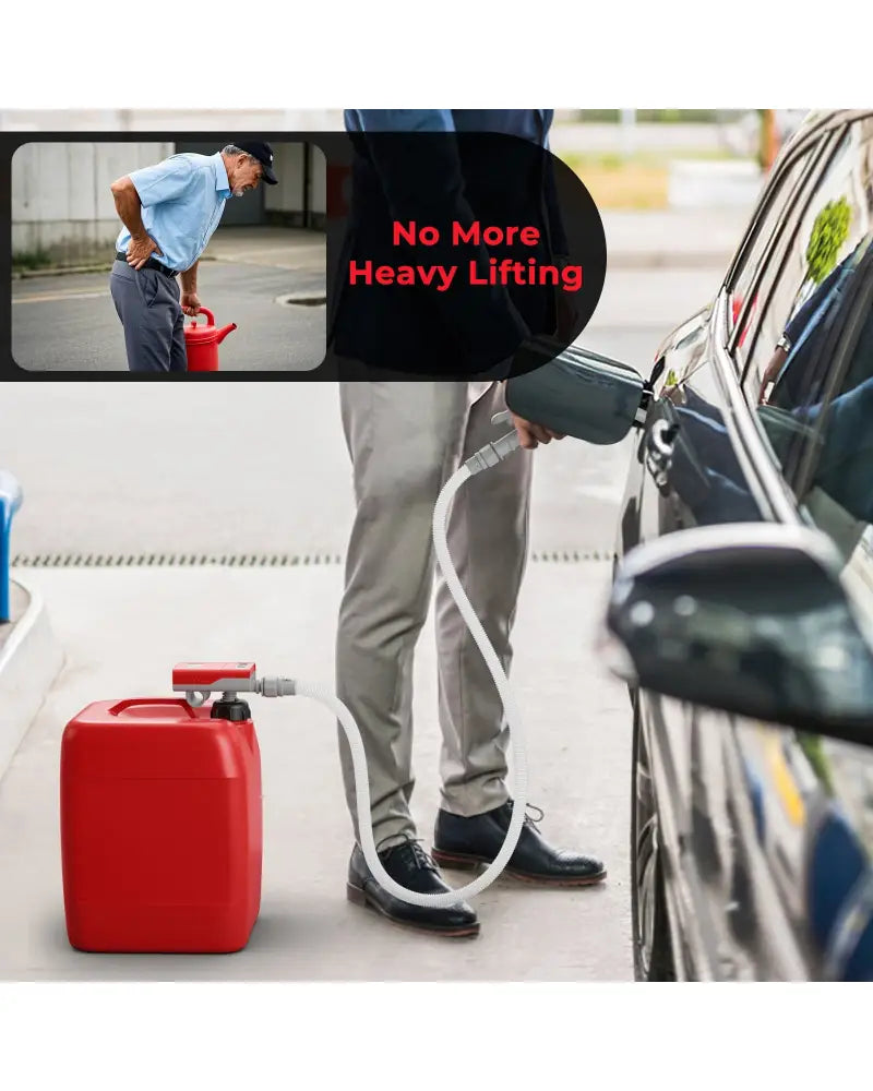 Fuel Transfer Pump with Nozzle for Flow Control and Stop - Sheds & Outdoor Storage