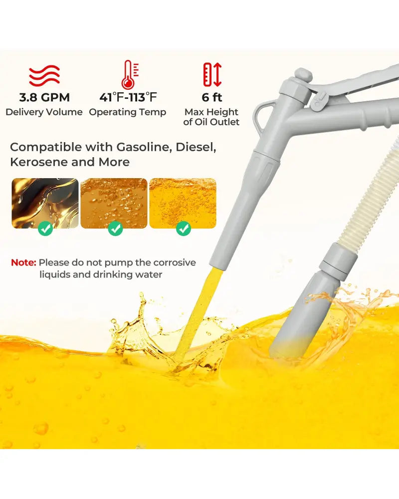 Fuel Transfer Pump with Nozzle for Flow Control and Stop - Sheds & Outdoor Storage