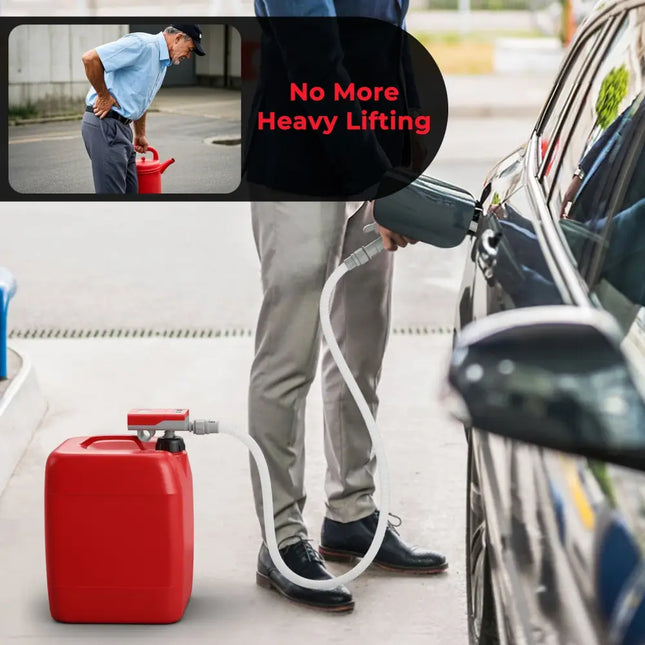 Fuel Transfer Pump with Nozzle for Flow Control and Stop - Sheds & Outdoor Storage