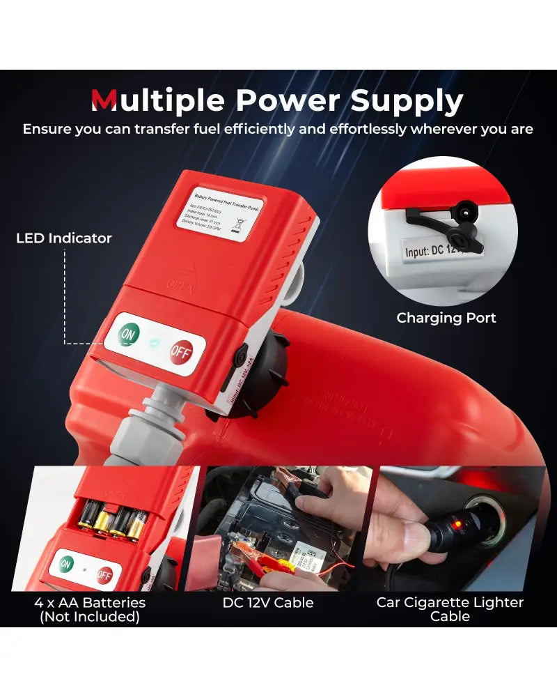 Fuel Transfer Pump with Nozzle for Flow Control and Stop - Sheds & Outdoor Storage