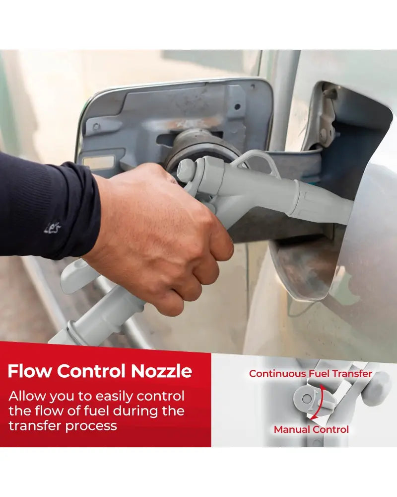 Fuel Transfer Pump with Nozzle for Flow Control and Stop - Sheds & Outdoor Storage