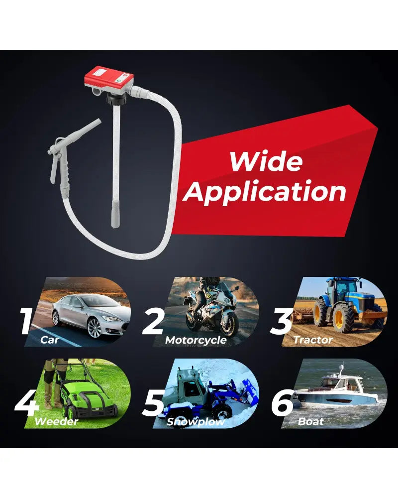 Fuel Transfer Pump with Nozzle for Flow Control and Stop - Sheds & Outdoor Storage