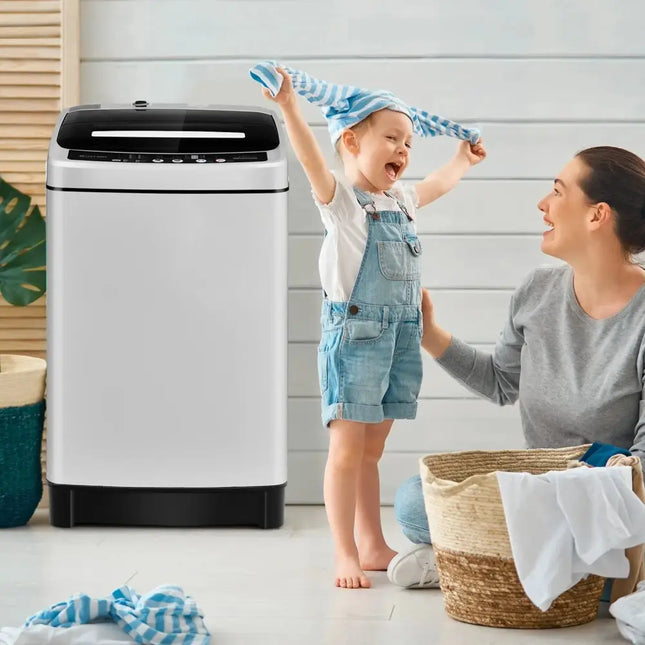 Full-Automatic Washing Machine 1.5 Cu.Ft 11 LBS Washer and Dryer-Gray Costway