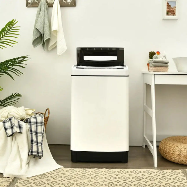 Full-Automatic Washing Machine 1.5 Cubic Feet 11 LBS Washer-White Costway