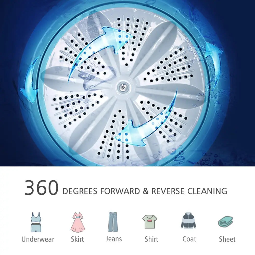 Full - automatic Washing Machine 7.7 lbs Washer / Spinner Germicidal - Yellow - Oasis Home Essentials