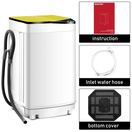 Full - automatic Washing Machine 7.7 lbs Washer / Spinner Germicidal - Yellow - Oasis Home Essentials