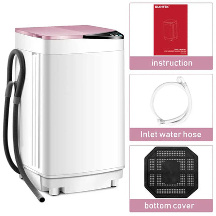 Full-automatic Washing Machine 7.7 lbs Washer / Spinner Germicidal-Pink Costway