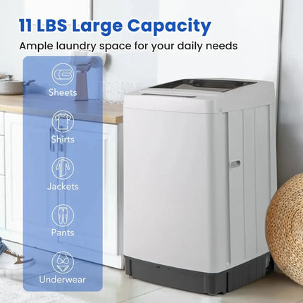 Full-Automatic Washing Machine Washer and Spin Combo-Grey Costway