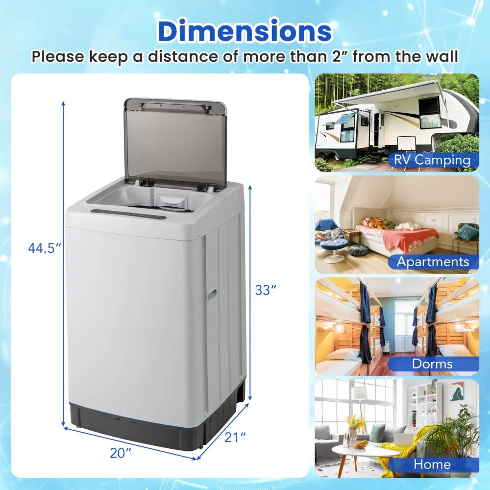 Full-Automatic Washing Machine Washer and Spin Combo-Grey - Gray - Washing Machines