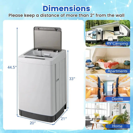 Full-Automatic Washing Machine Washer and Spin Combo-Grey Costway